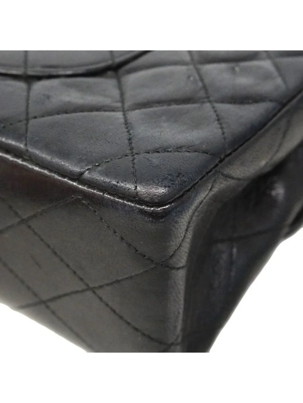 Chanel Shoulder Bag Quilted Lambskin Black Gold
